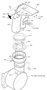 Discharge Chute Diagram and Parts List for C950-52421-0 2004 Briggs and Stratton Snow Blower